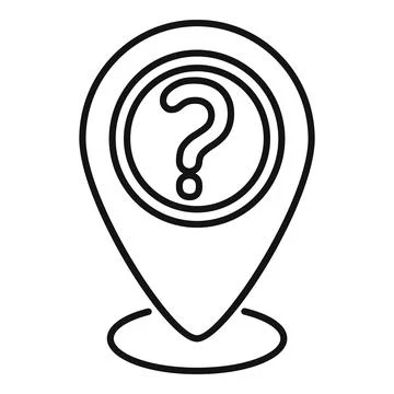Location pin showing unknown destination or help query Stock Illustration