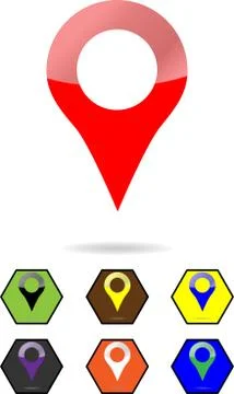 Location pin sign set Illustrazione stock