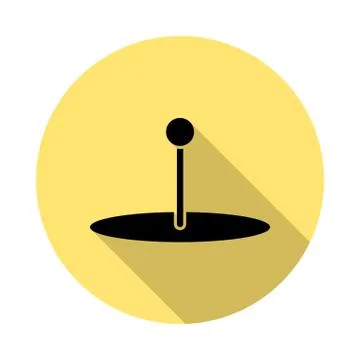 Location, pin simple vector icon in long shadow style Stock Illustration