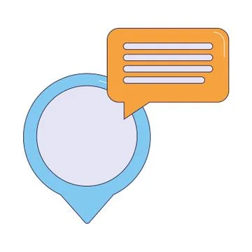 Location pin with speech bubble icon, colorful design 스톡 일러스트