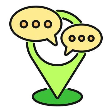 Location pin with speech bubbles concept Stock Illustration