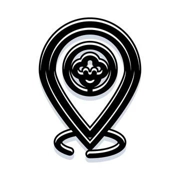 Location pin symbol representing remote cloud processing Stockillustratie