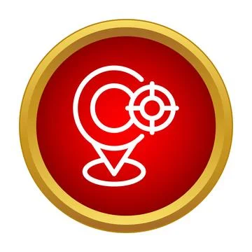 Location pin target mark icon in red circle 스톡 일러스트