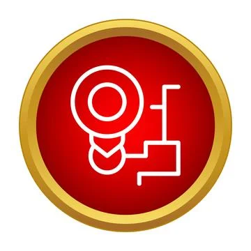 Location pin tracking data path flowchart icon Stock Illustration