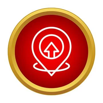 Location pin upload icon indicating content storage 库存插图