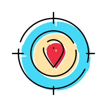 Location pinpointing target tracking navigation concept Stock Illustration