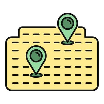 Location pins marking points on a map grid Stock Illustration