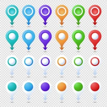 Location pins mega set. Marker 3D. Map pointer pin vector set isolated. Web l 库存插图