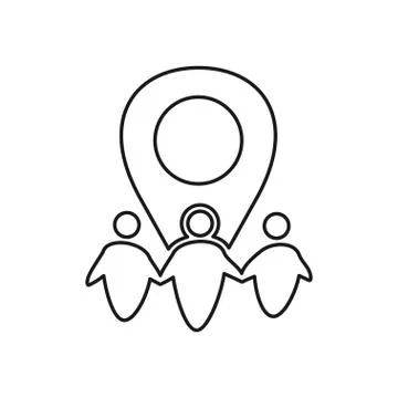 Location place Commitment Teamwork Together Outline Logo Stockillustratie