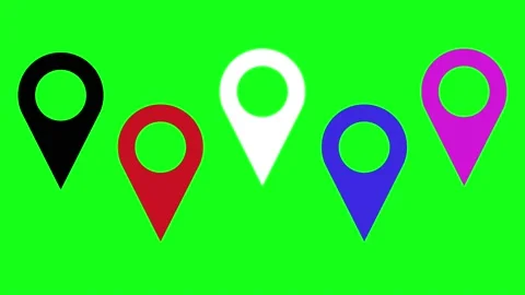 Location point simple shape vector icon. Pin icon vector Stock Footage 234598999