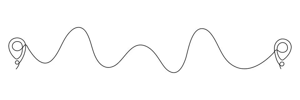Location pointer continuous one line drawing. Illustrazione stock
