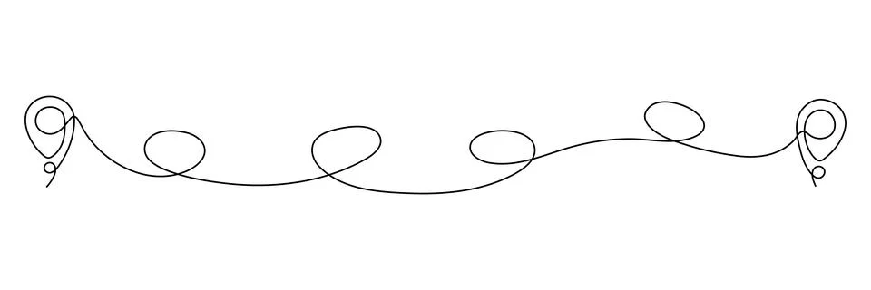 Location pointer continuous one line drawing. Stock Illustration