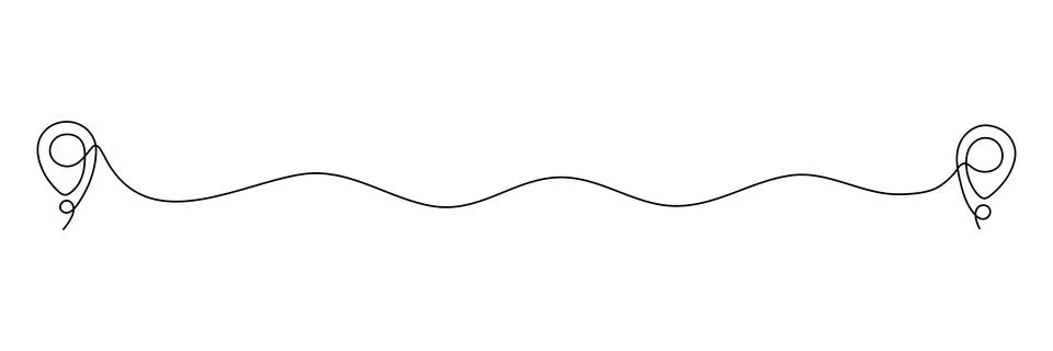 Location pointer continuous one line drawing. Stock Illustration
