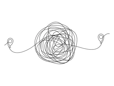 Location pointer continuous one line scribble drawing. Stock Illustration