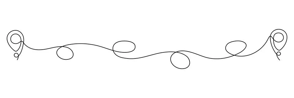 Location pointer continuous one line drawing. 스톡 일러스트