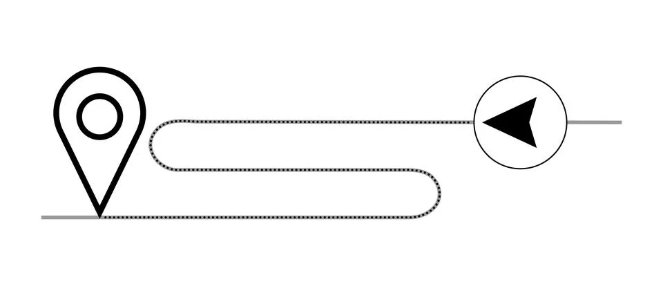 Location pointer pin or You are here marker sign symbol. Stock Illustration