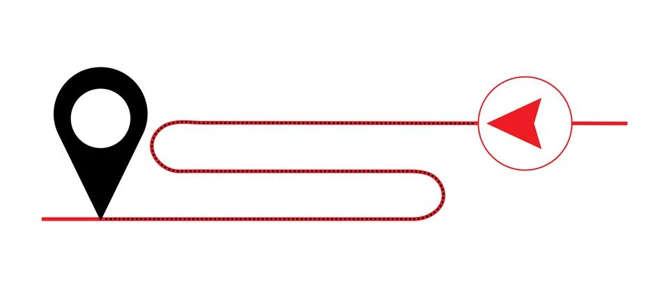 Location pointer pin or You are here marker sign symbol. Stock Illustration