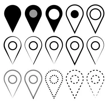 Location pointer pin or You are here marker sign symbol. Stock Illustration