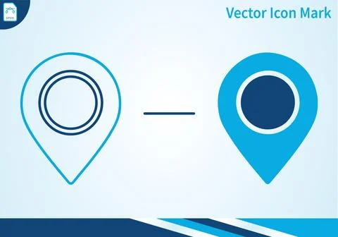 Location pointer vector icon mark with filled and outline styles. Stock Illustration