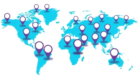 Location pointers all over the world Stock Footage 267184067