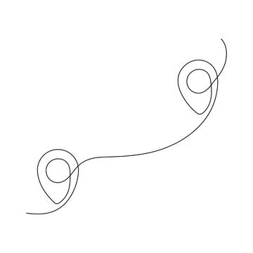 Location pointers continuous one line drawing Stock Illustration