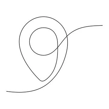Location pointers continuous one line drawing Stock Illustration