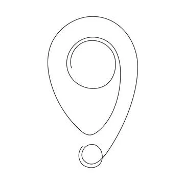 Location pointers continuous one line drawing Stock Illustration