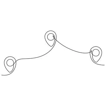 Location pointers continuous one line drawing Stock Illustration