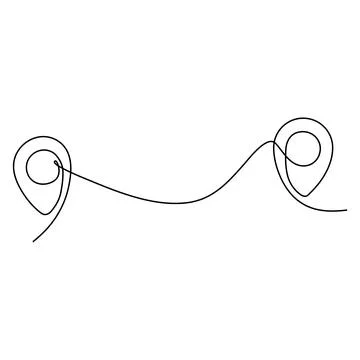 Location pointers continuous one line drawing Stock Illustration