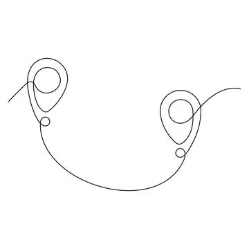 Location pointers continuous one line drawing Stock Illustration