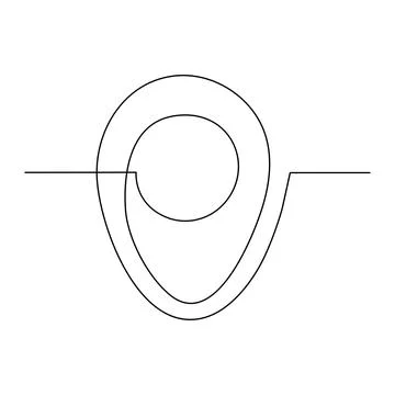 Location pointers continuous one line drawing Stock Illustration