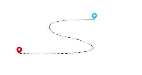 Location pointers sign, navigation map search concept, Map distance sign animati Stock Footage 327214620