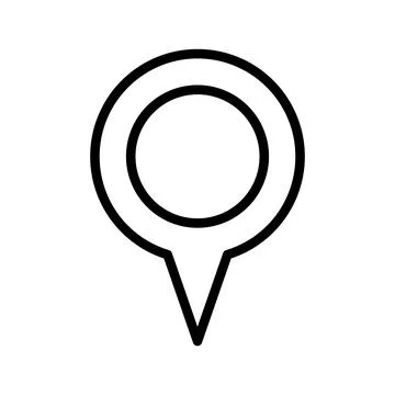 Location position icon line isolated on white background. Black flat thin i.. Stock Illustration