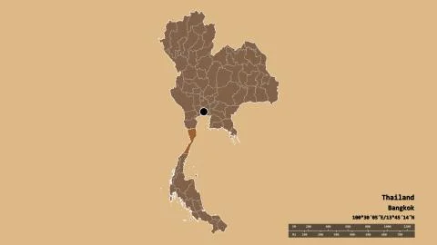 Location of Prachuap Khiri Khan, province of Thailand. Pattern Ilustración de archivo