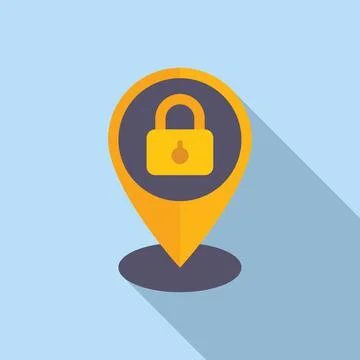 Location privacy icon flat vector. Data protect Stock Illustration