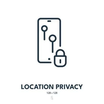 Location Privacy Icon. Navigation, GPS, Position. Editable Stroke Stock Illustration