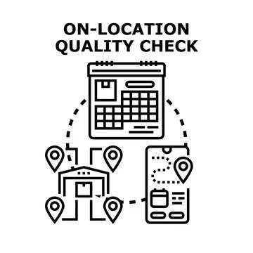 On location quality check concept vector illustration 库存插图