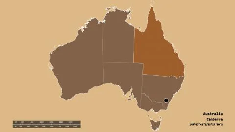 Location of Queensland, state of Australia. Pattern Stock Illustration