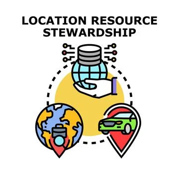 Location resource stewardship for global data management Stock Illustration