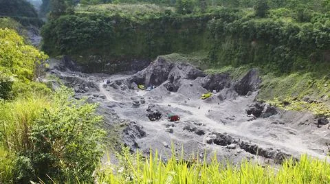 Location of sand mining Stock Photos