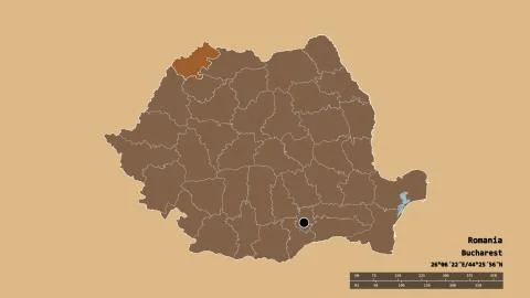 Location of Satu Mare, county of Romania. Pattern Stock Illustration