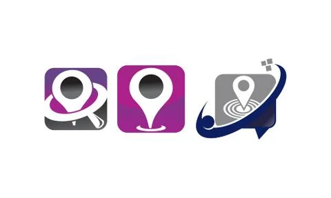 Location Search Solutions Set Stock Illustration