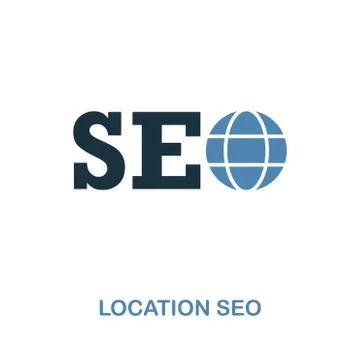 Location Seo icon. Simple element illustration in 2 colors design. Location Seo Illustrazione stock
