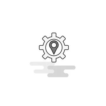 Location setting Web Icon. Flat Line Filled Gray Icon Vector Stock Illustration