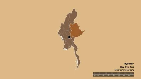 Location of Shan, state of Myanmar. Pattern Stock Illustration