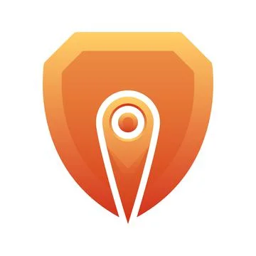 Location shield logo design template icon Stock Illustration