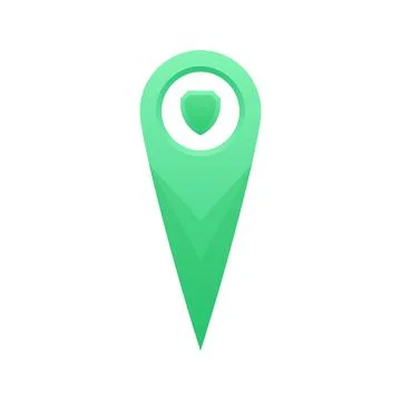 Location shield logo design template icon Stock Illustration