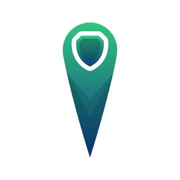 Location shield logo design template icon Stock Illustration