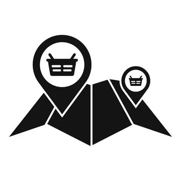 Location shop on map icon simple vector. Near find retail Stock Illustration