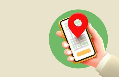 Location smart service, touch screen, app navigator. Vector illustration Stock Illustration